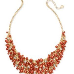 Gold Tone, Burgundy Shaky Necklace
